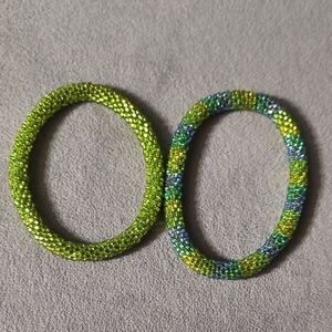 10 Items/$10 Green and Blue Beaded Bracelets